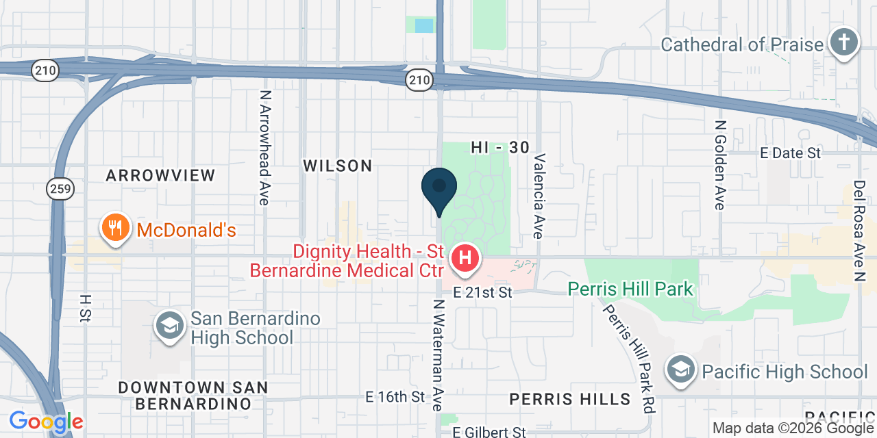 Map showing San Bernardino County, CA
