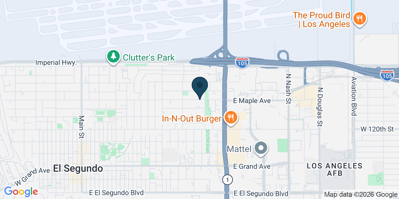 Map showing El Segundo, Los Angeles County, CA