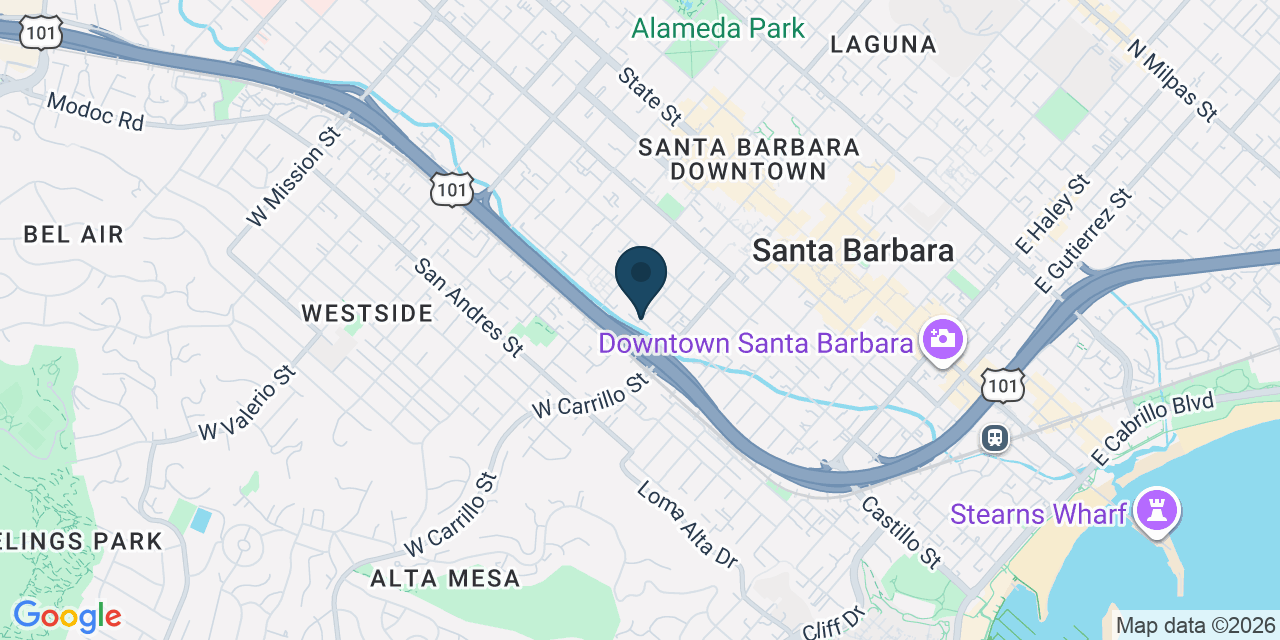 Map showing Santa Barbara, Santa Barbara County, CA