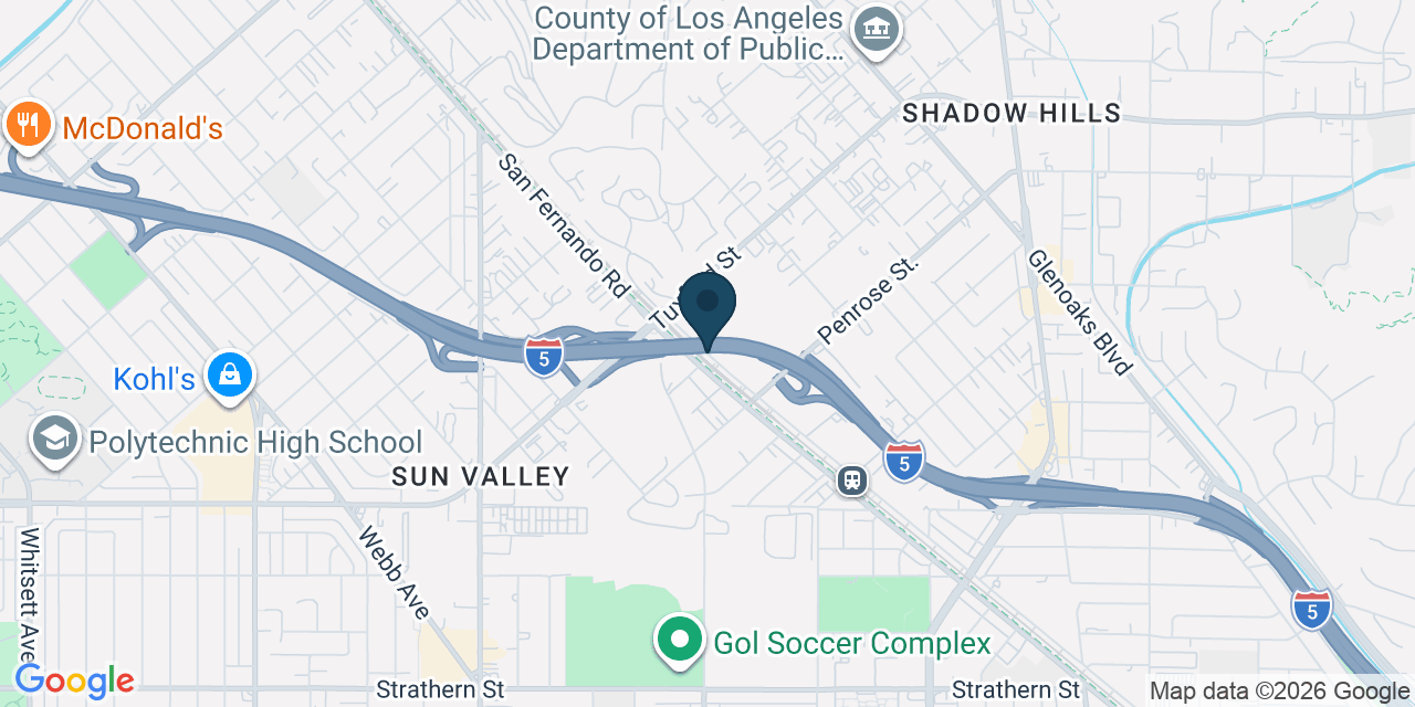 Map showing Los Angeles County, CA