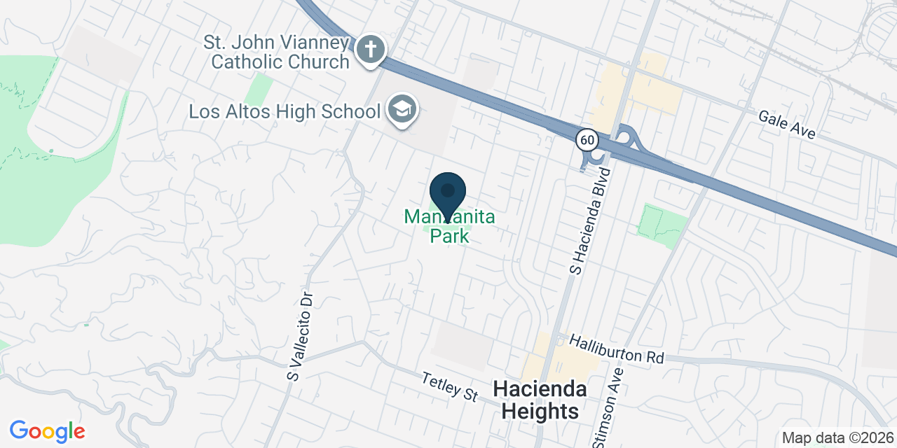 Map showing Hacienda Heights, Los Angeles County, CA