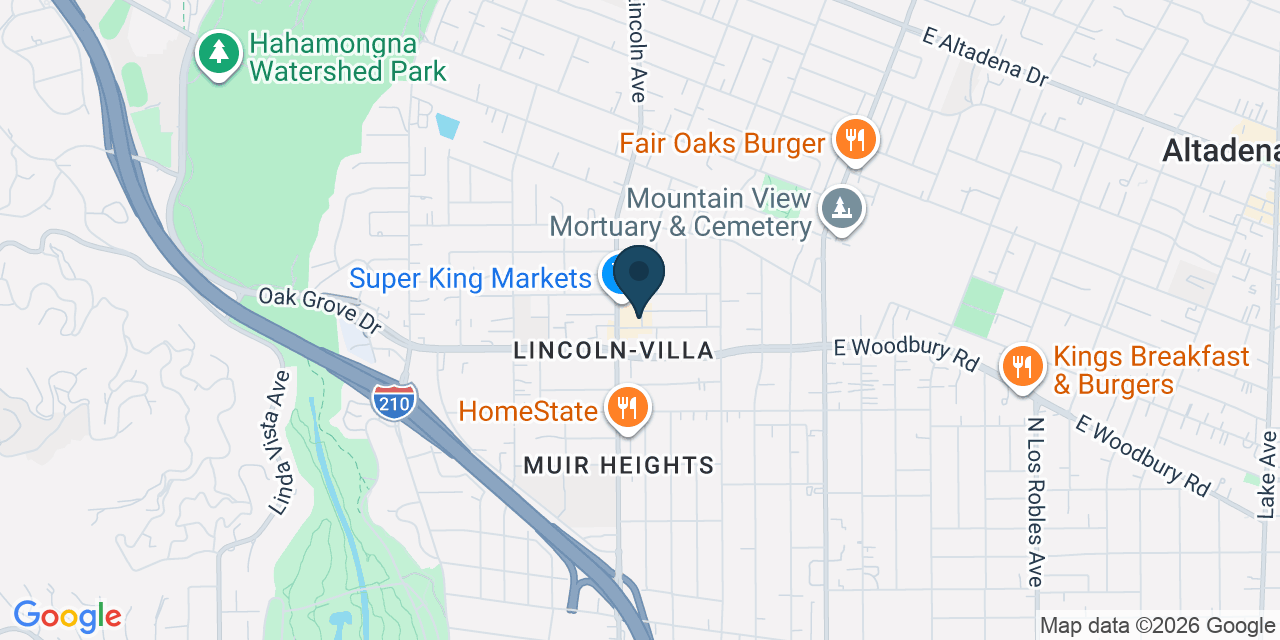 Map showing Altadena, Los Angeles County, CA