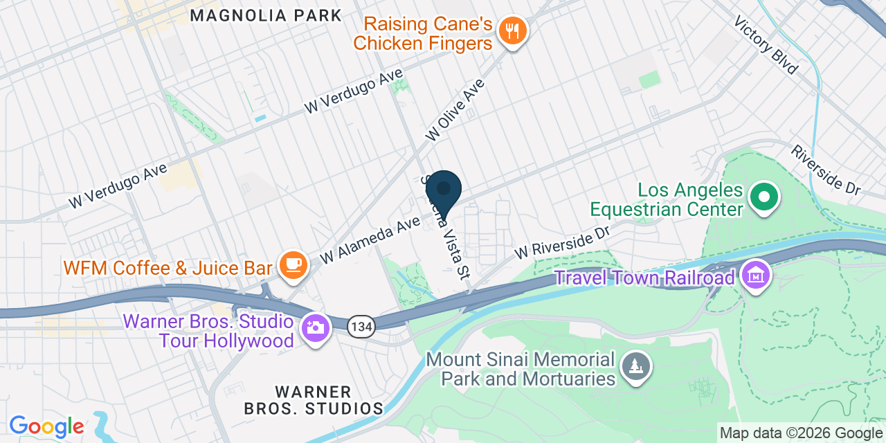 Map showing Burbank, Los Angeles County, CA