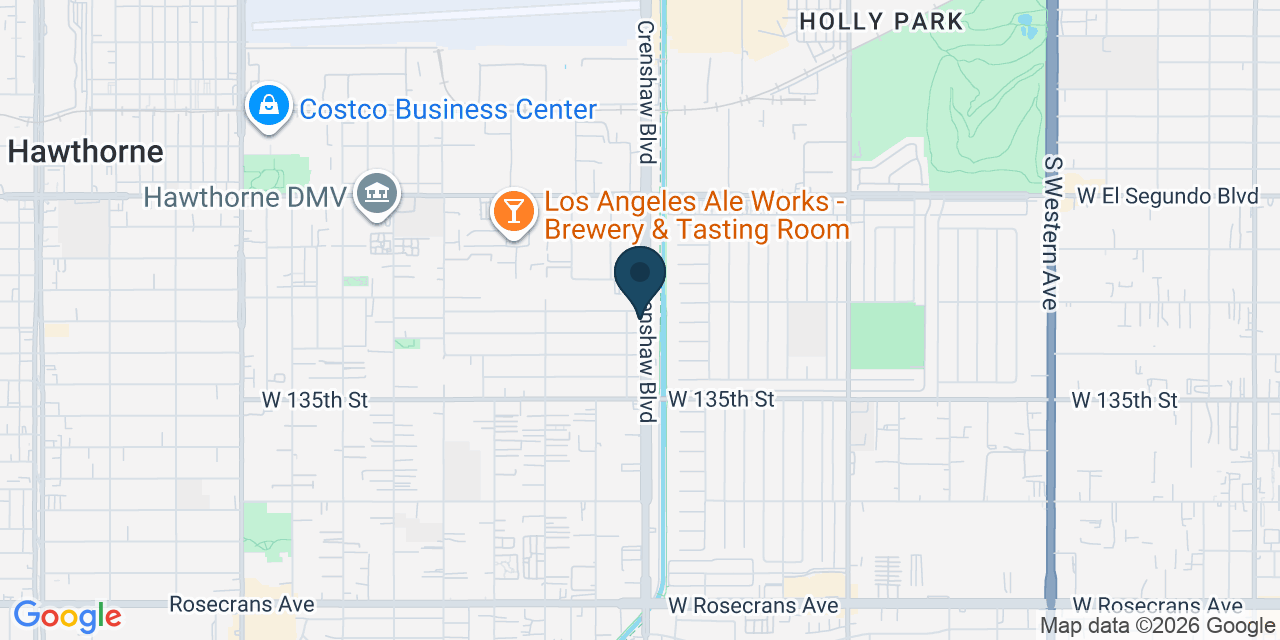 Map showing Hawthorne, Los Angeles County, CA