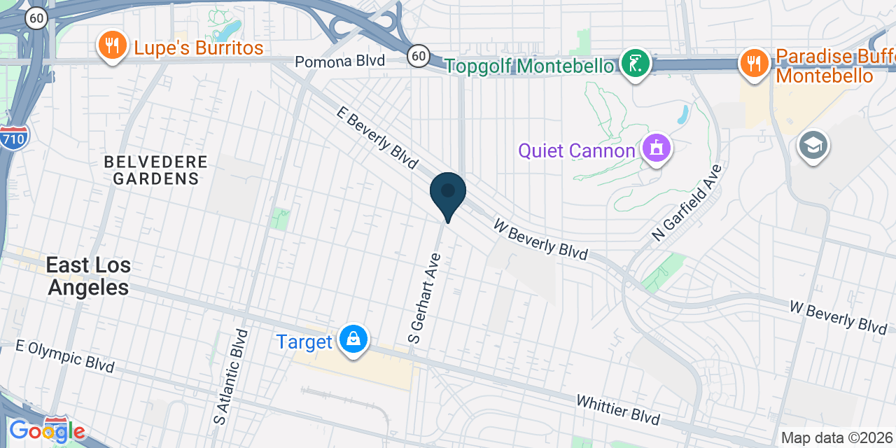 Map showing East Los Angeles, Los Angeles County, CA