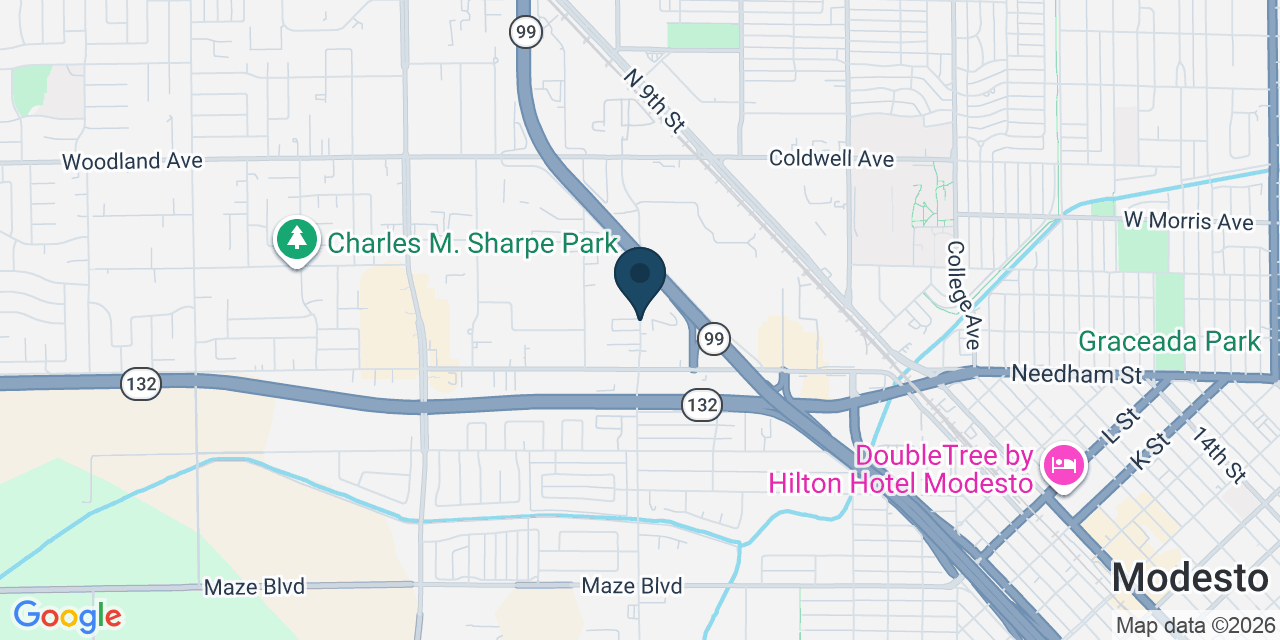 Map showing Stanislaus County, CA