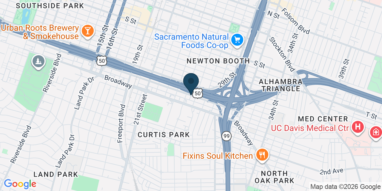 Map showing Sacramento, Sacramento County, CA