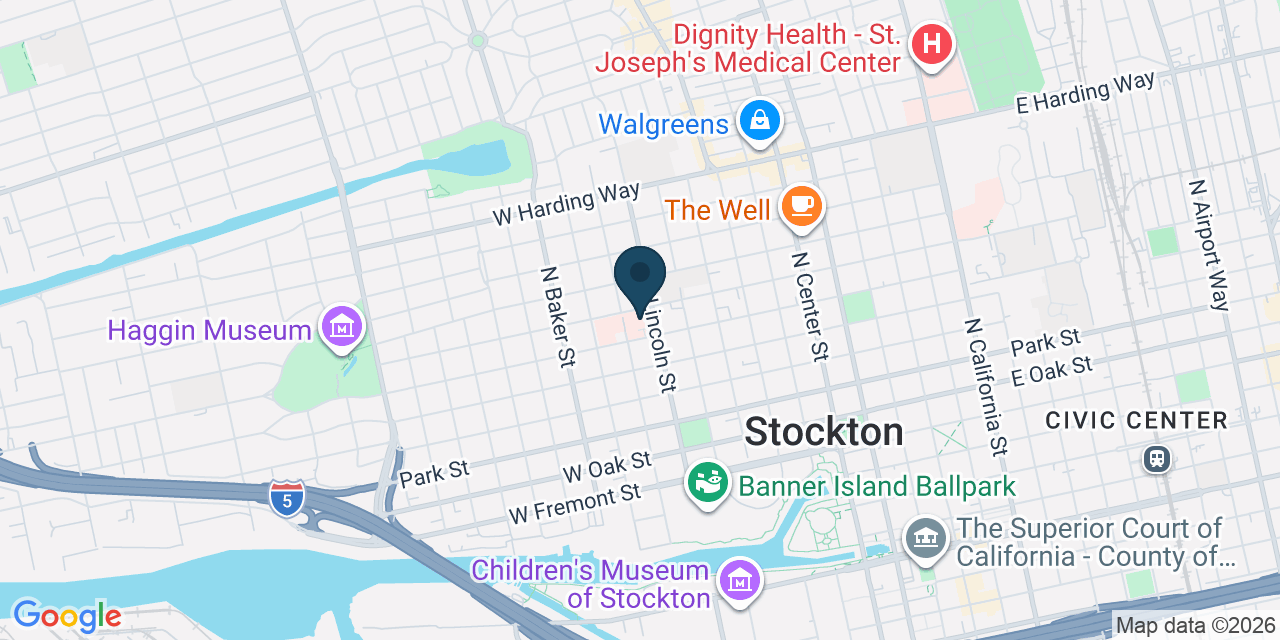 Map showing Stockton, San Joaquin County, CA