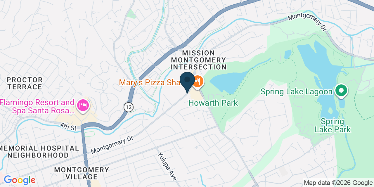 Map showing Santa Rosa, Sonoma County, CA