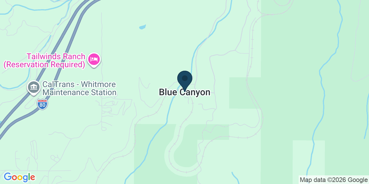 Map showing Blue Canyon, Placer County, CA