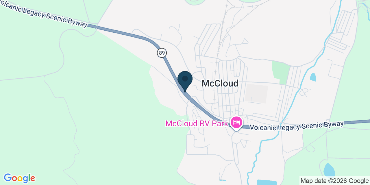 Map showing McCloud, Siskiyou County, CA