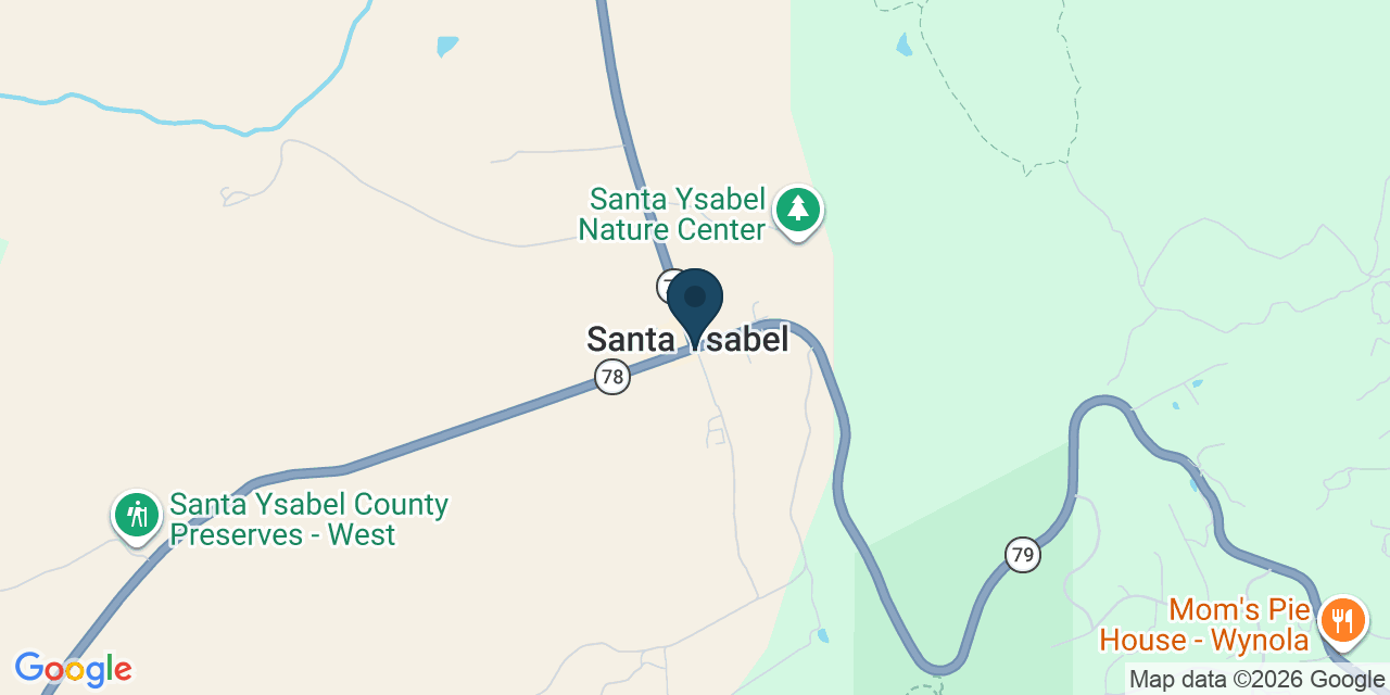 Map showing Santa Ysabel, San Diego County, CA