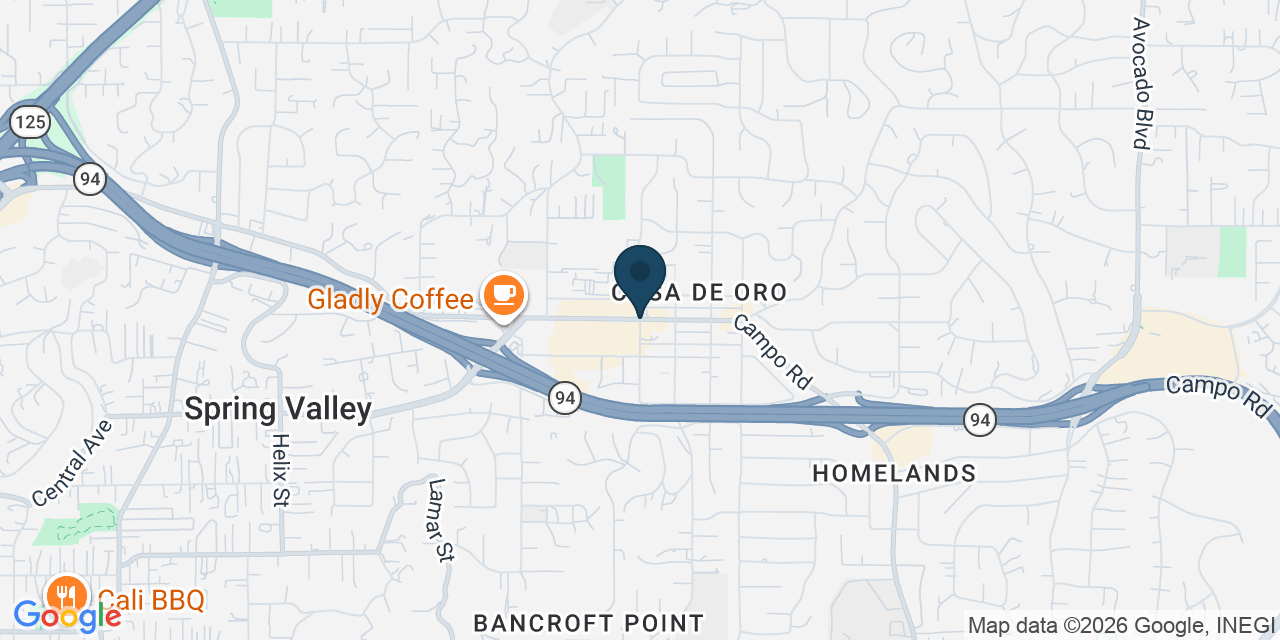 Map showing Casa de Oro-Mount Helix, San Diego County, CA