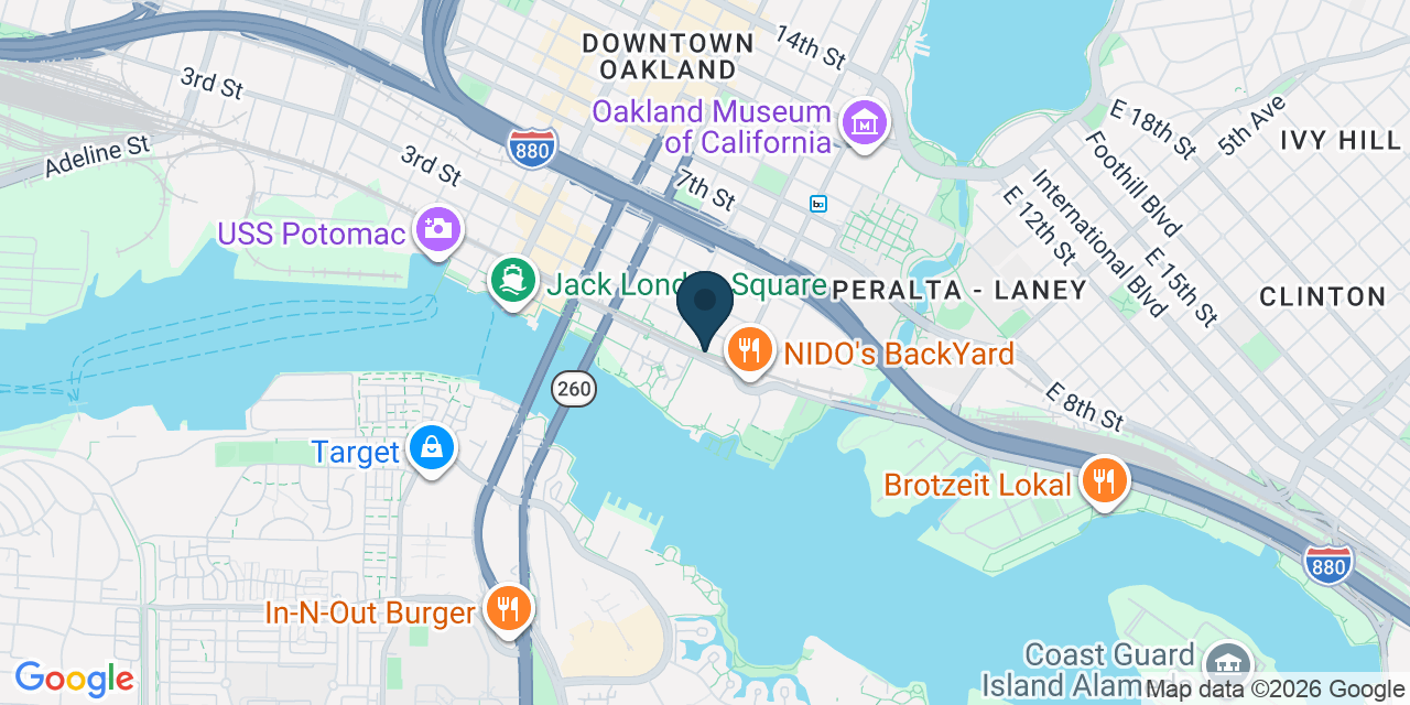 Map showing Oakland, Alameda County, CA