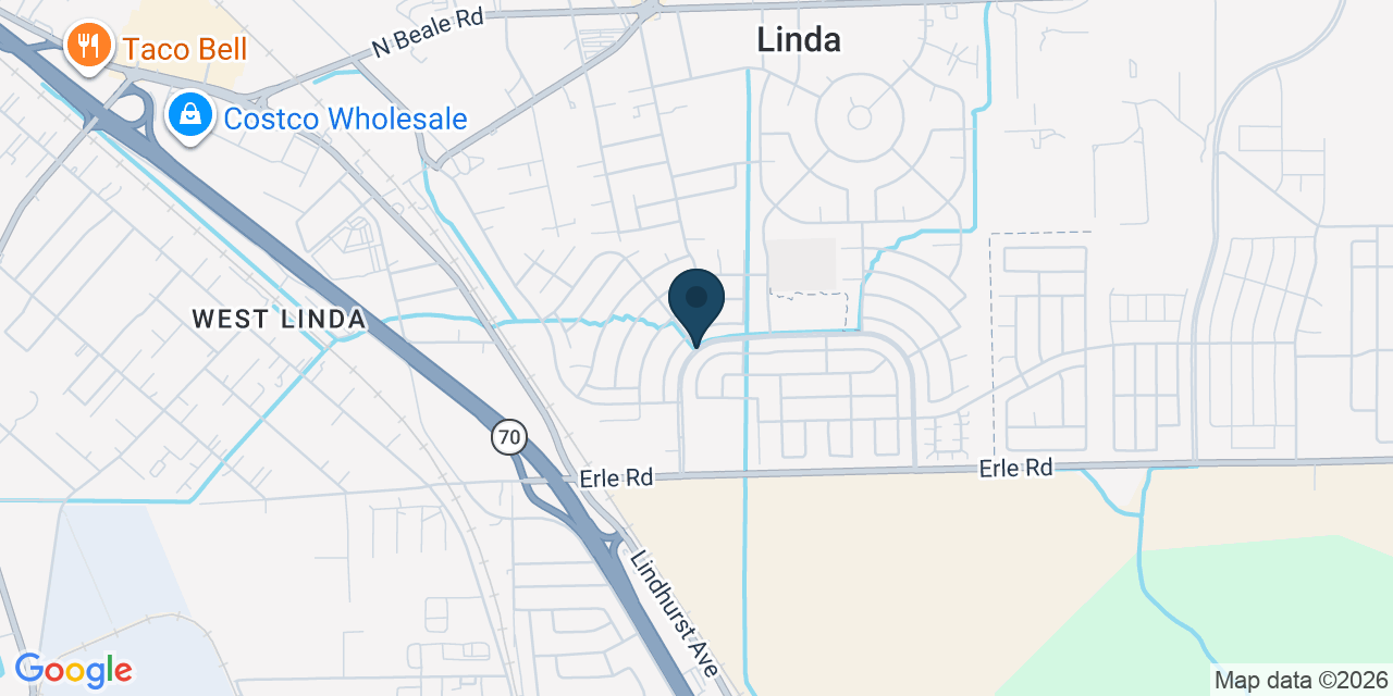 Map showing Linda, Yuba County, CA