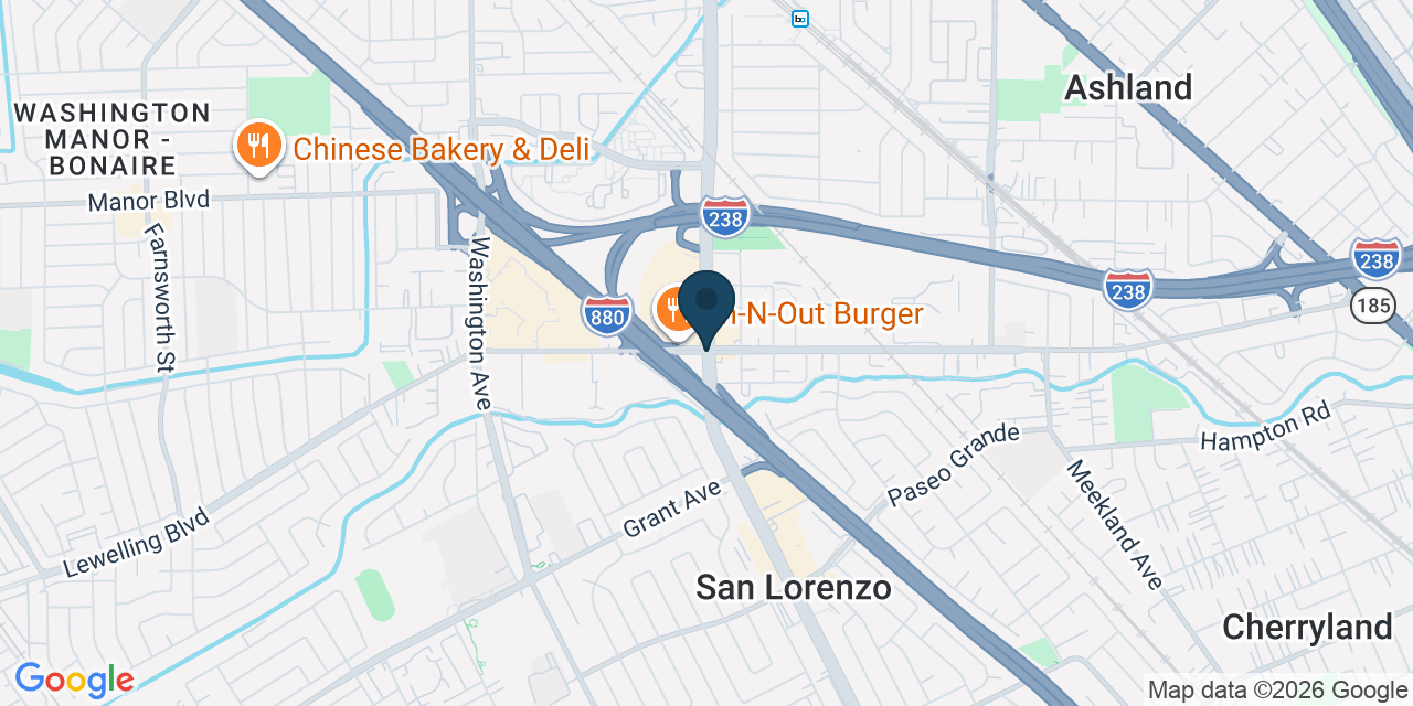 Map showing Ashland, Alameda County, CA