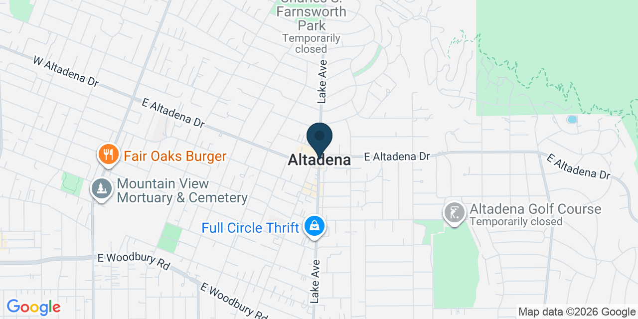Map showing Altadena, Los Angeles County, CA