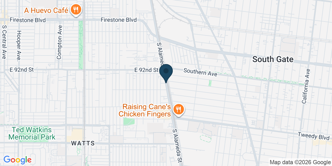 Map showing Florence-Graham, Los Angeles County, CA
