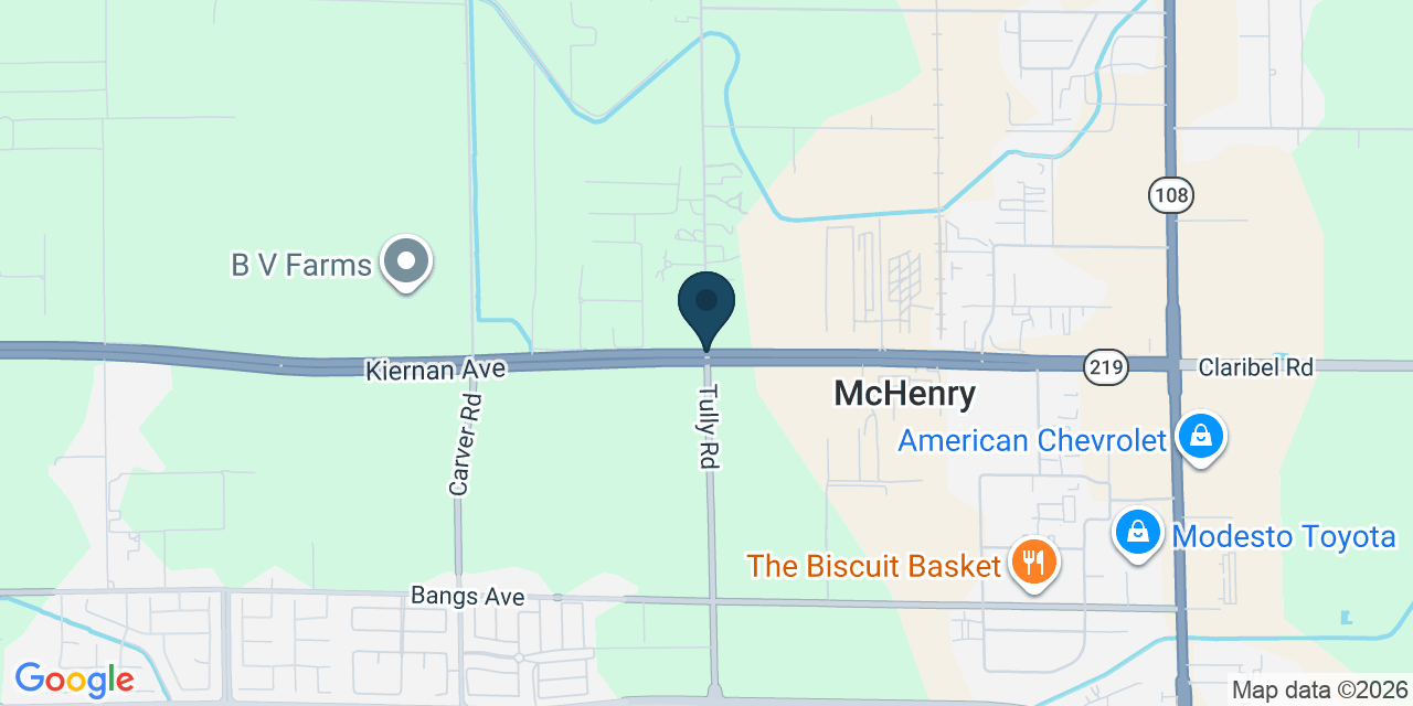 Map showing Stanislaus County, CA