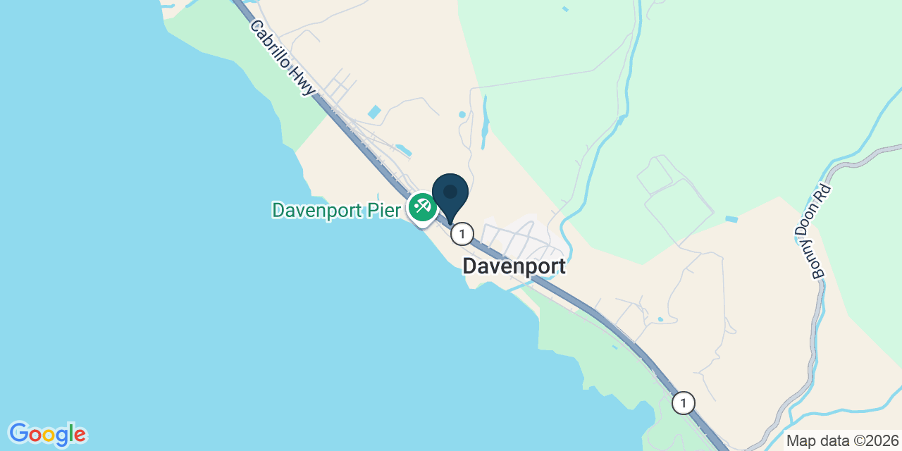 Map showing Davenport, Santa Cruz County, CA
