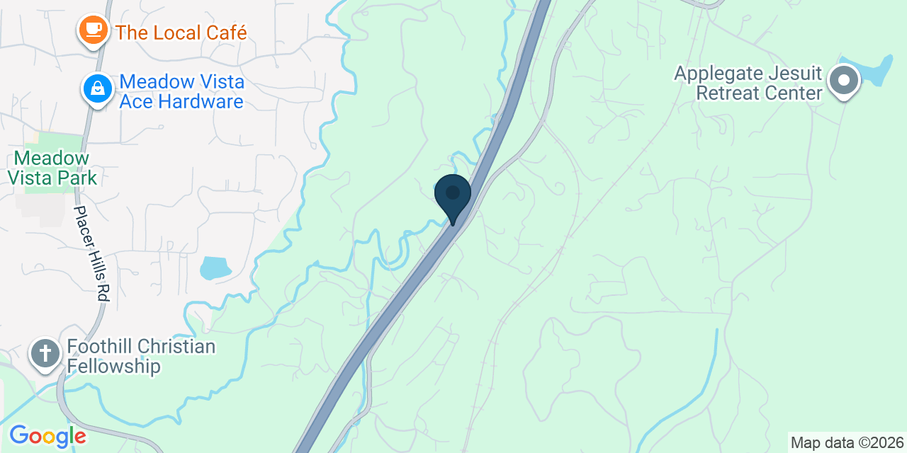 Map showing Meadow Vista, Placer County, CA