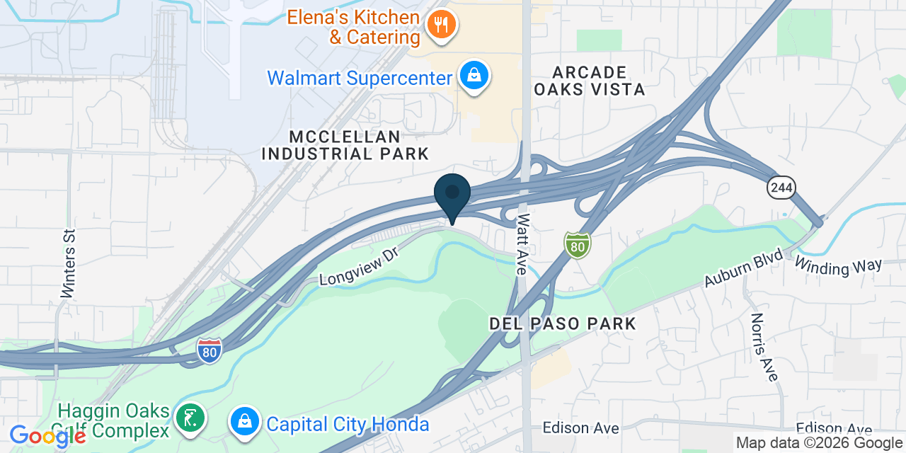 Map showing North Highlands, Sacramento County, CA