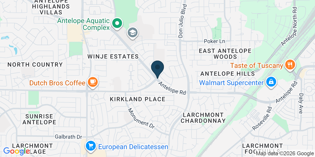 Map showing Antelope, Sacramento County, CA