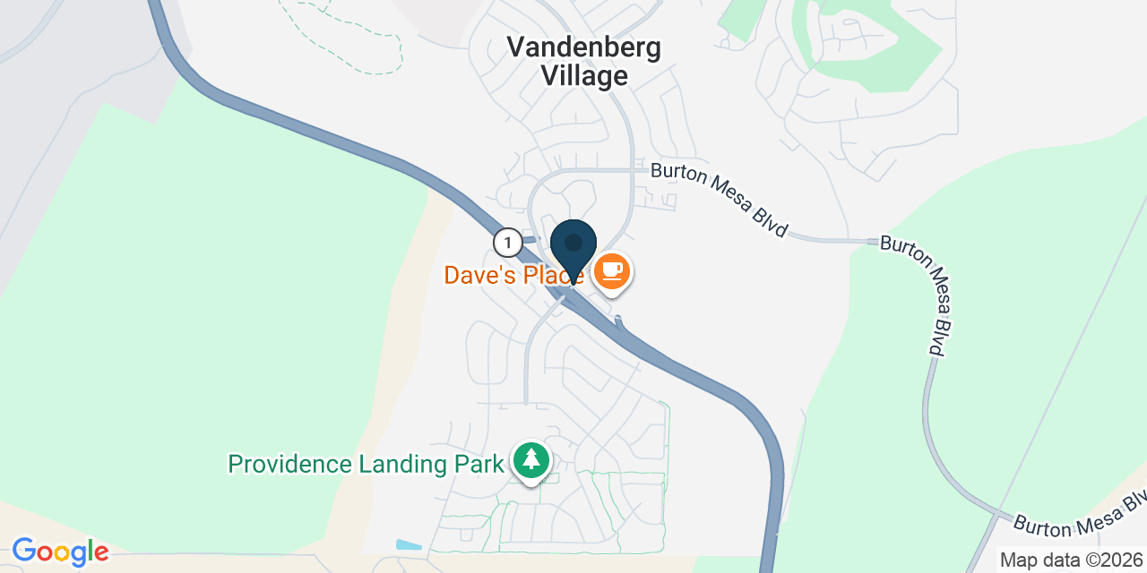 Map showing Vandenberg Village, Santa Barbara County, CA
