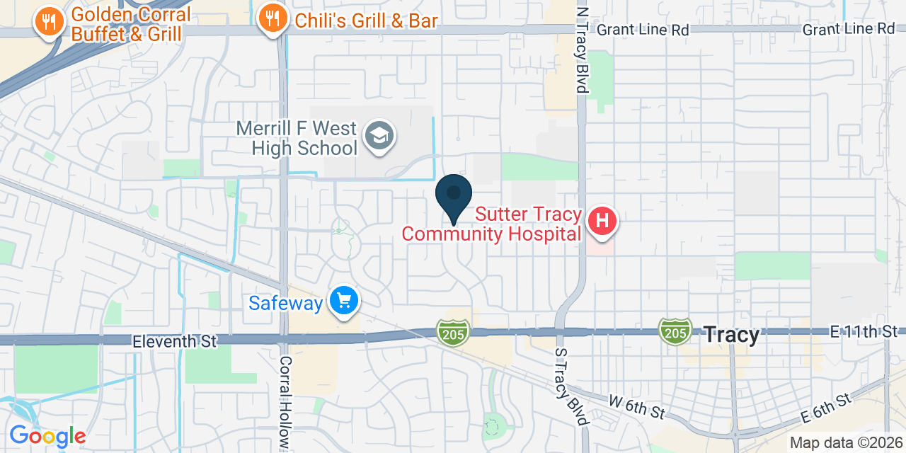 Map showing Tracy, San Joaquin County, CA
