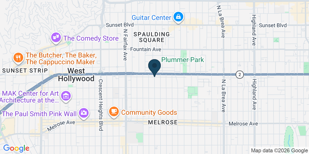 Map showing Central LA, Los Angeles County, CA