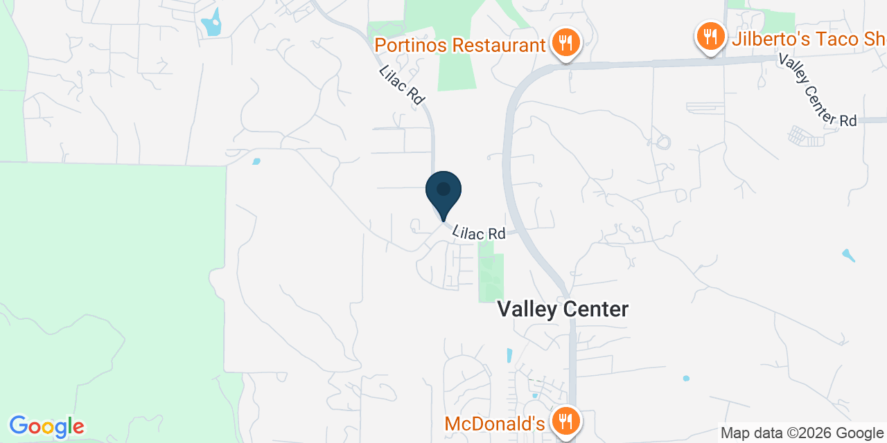 Map showing Valley Center, San Diego County, CA