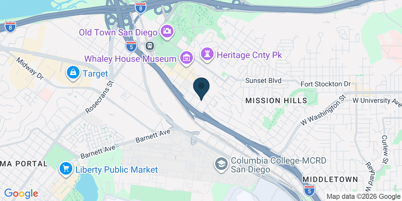 Map showing San Diego, San Diego County, CA