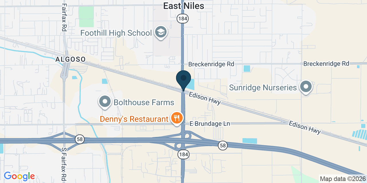 Map showing East Niles, Kern County, CA