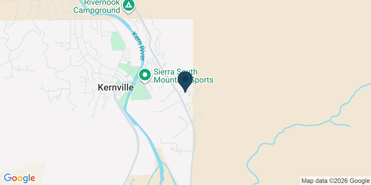 Map showing Kernville, Kern County, CA