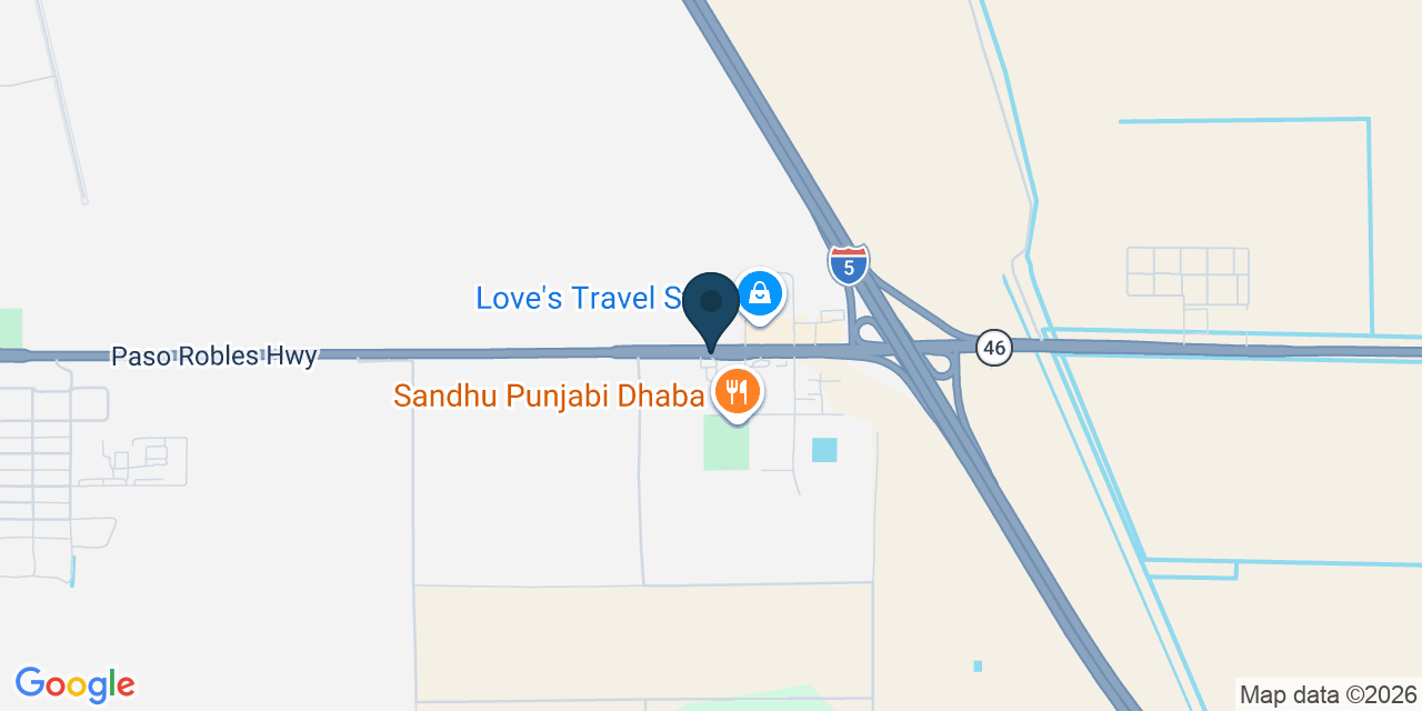 Map showing Lost Hills, Kern County, CA