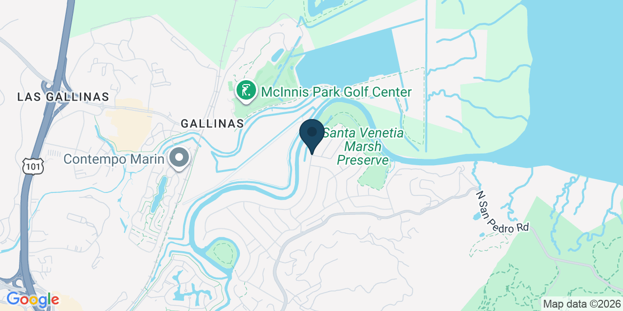 Map showing Santa Venetia, Marin County, CA