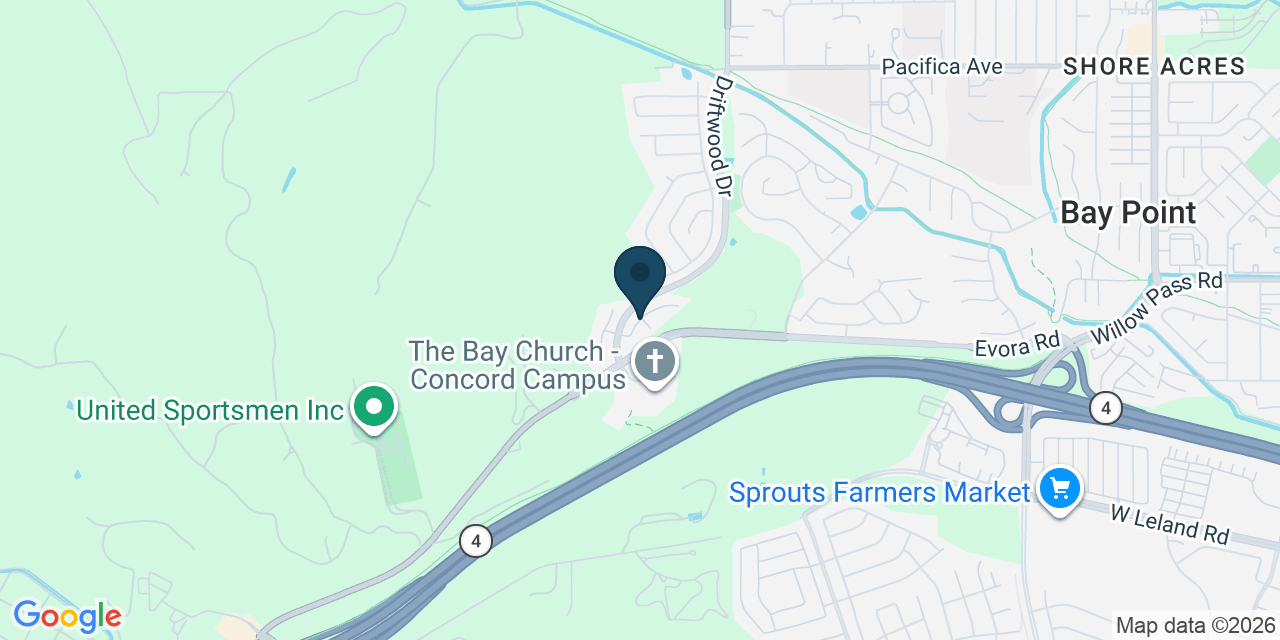Map showing Bay Point, Contra Costa County, CA