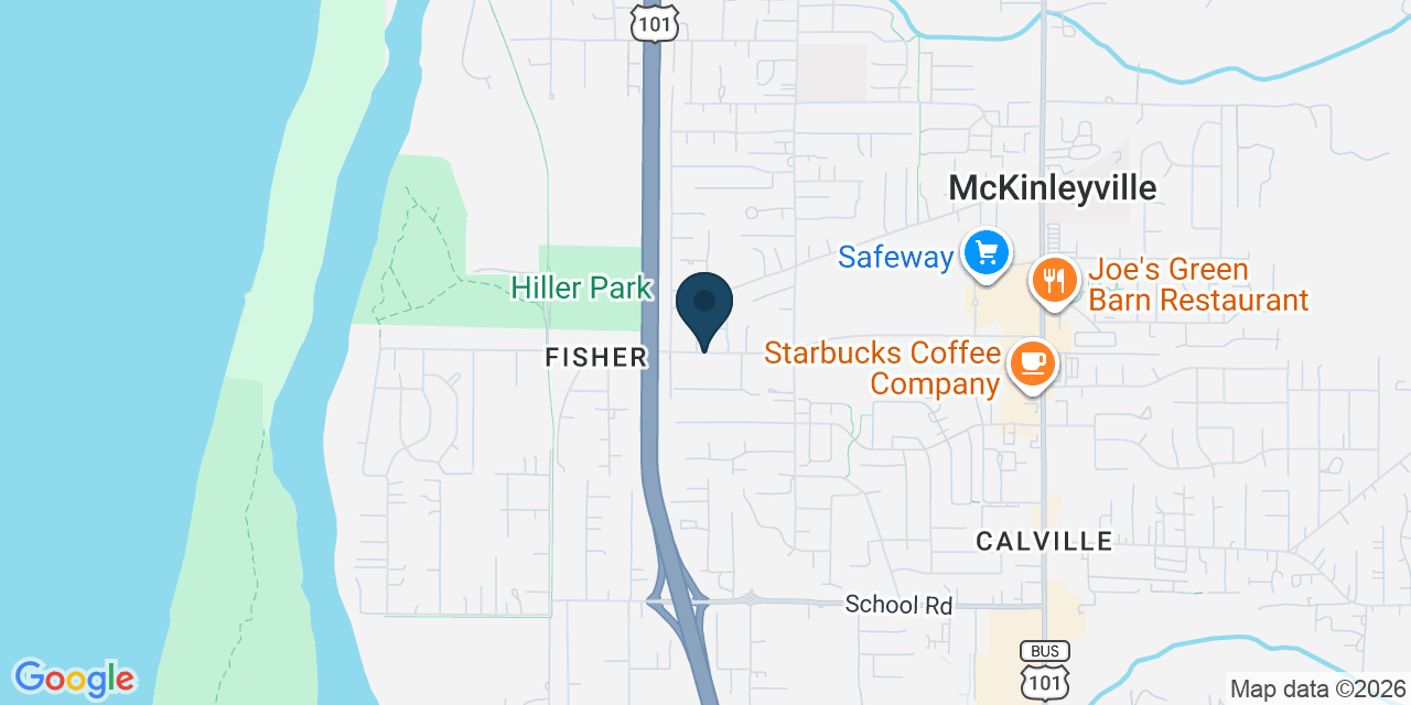 Map showing McKinleyville, Humboldt County, CA