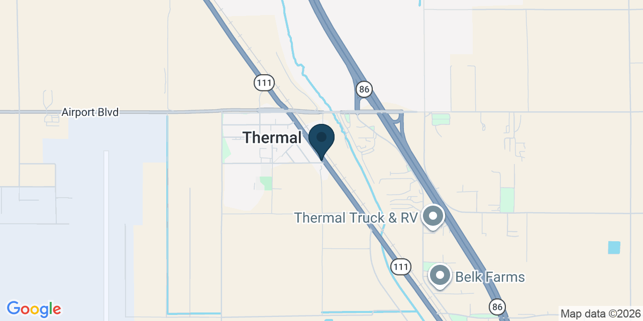Map showing Thermal, Riverside County, CA