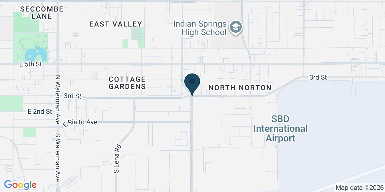Map showing San Bernardino County, CA