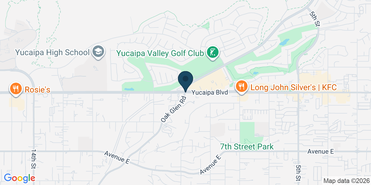 Map showing Yucaipa, San Bernardino County, CA