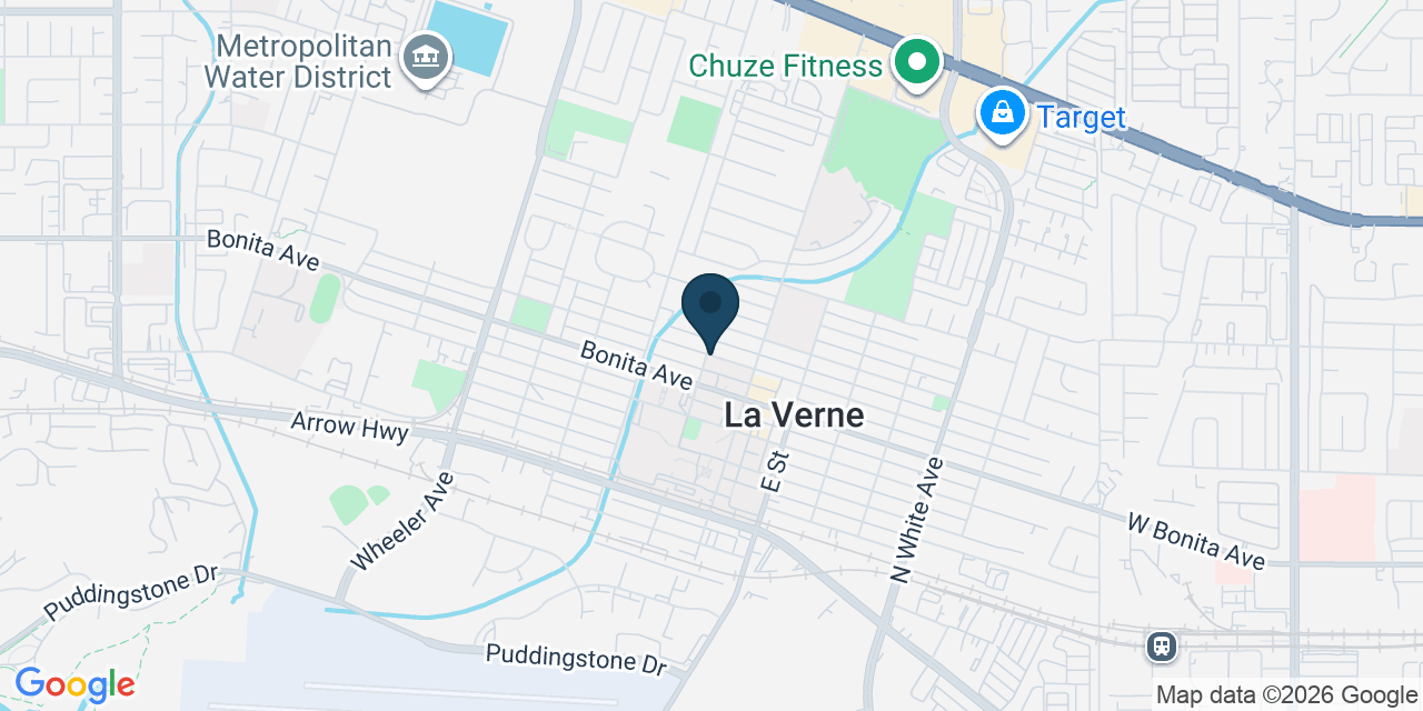 Map showing La Verne, Los Angeles County, CA