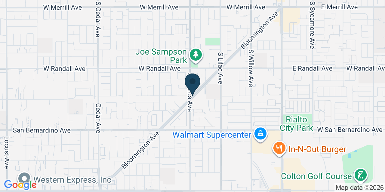 Map showing San Bernardino County, CA