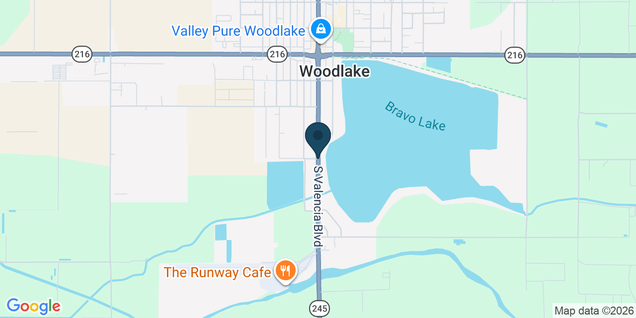 Map showing Woodlake, Tulare County, CA