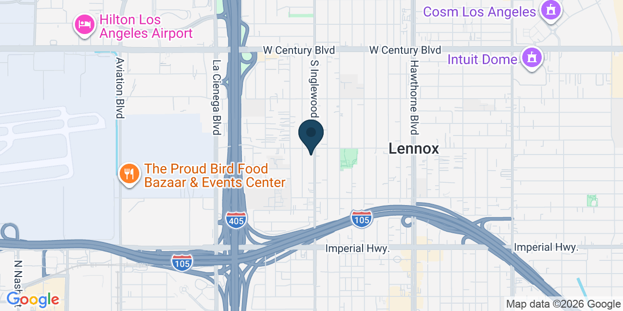 Map showing Inglewood, Los Angeles County, CA
