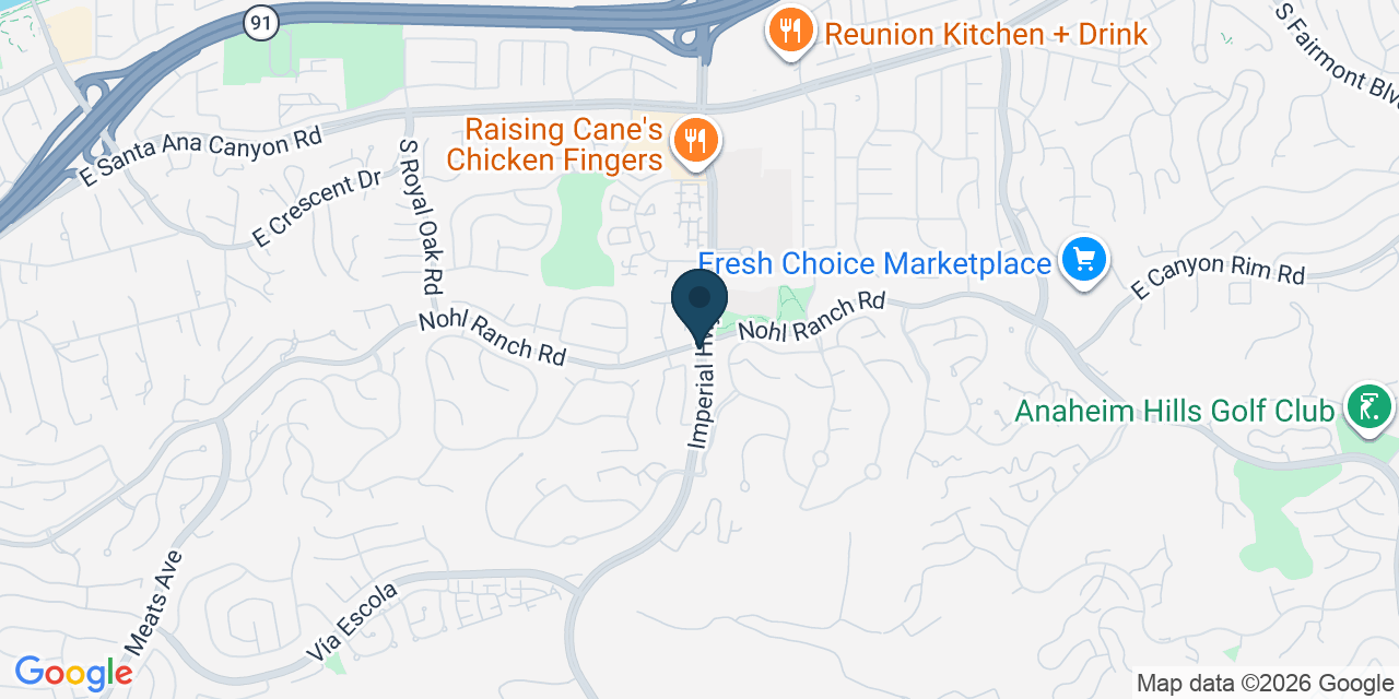 Map showing Anaheim, Orange County, CA