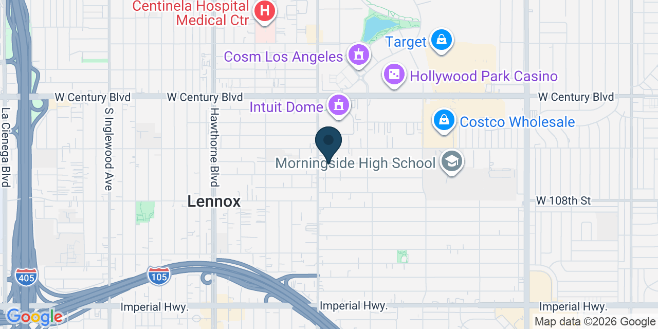 Map showing Inglewood, Los Angeles County, CA