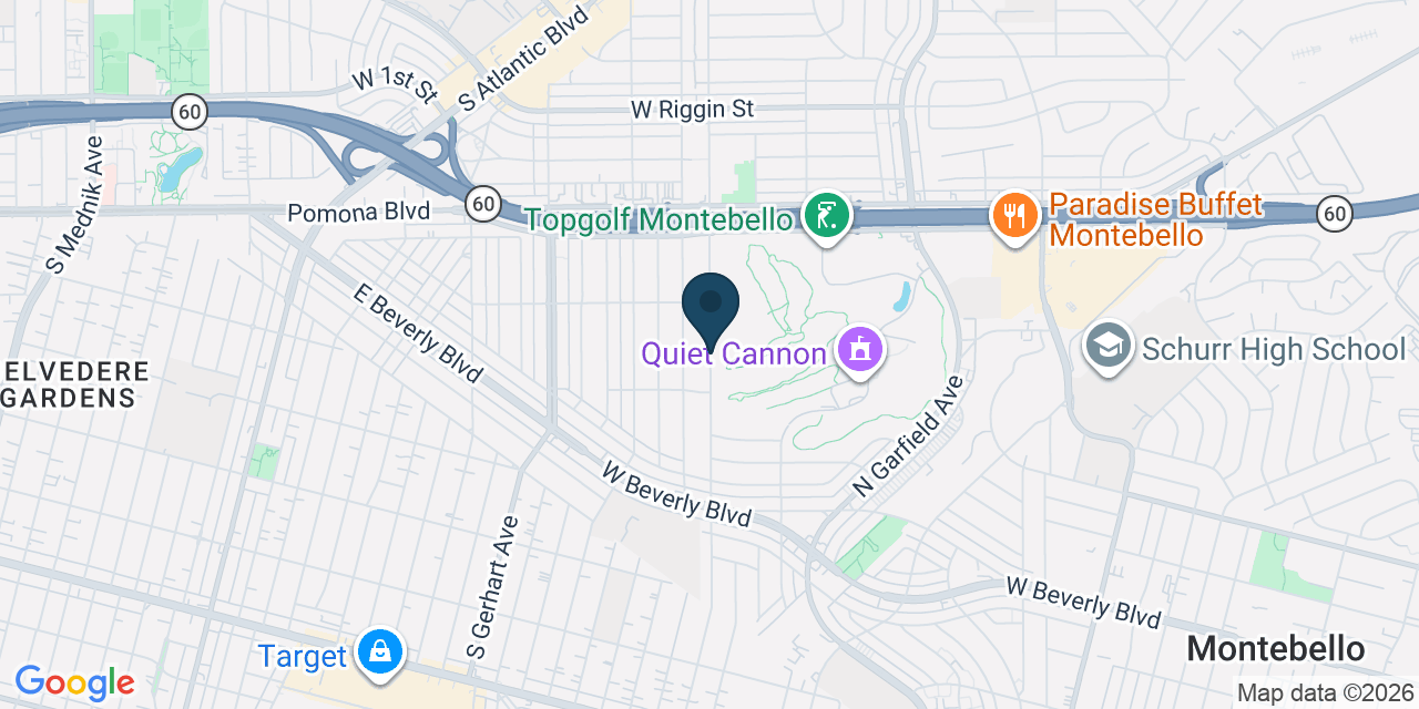 Map showing South Montebello, Los Angeles County, CA