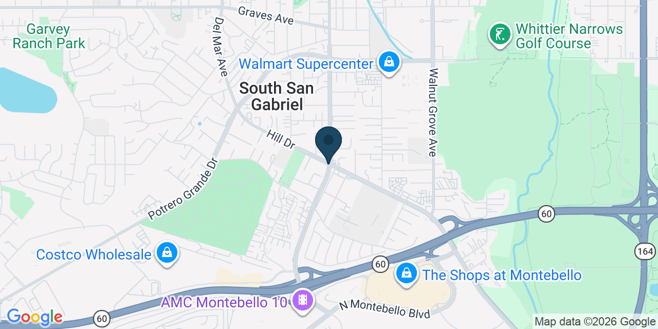 Map showing South San Gabriel, Los Angeles County, CA