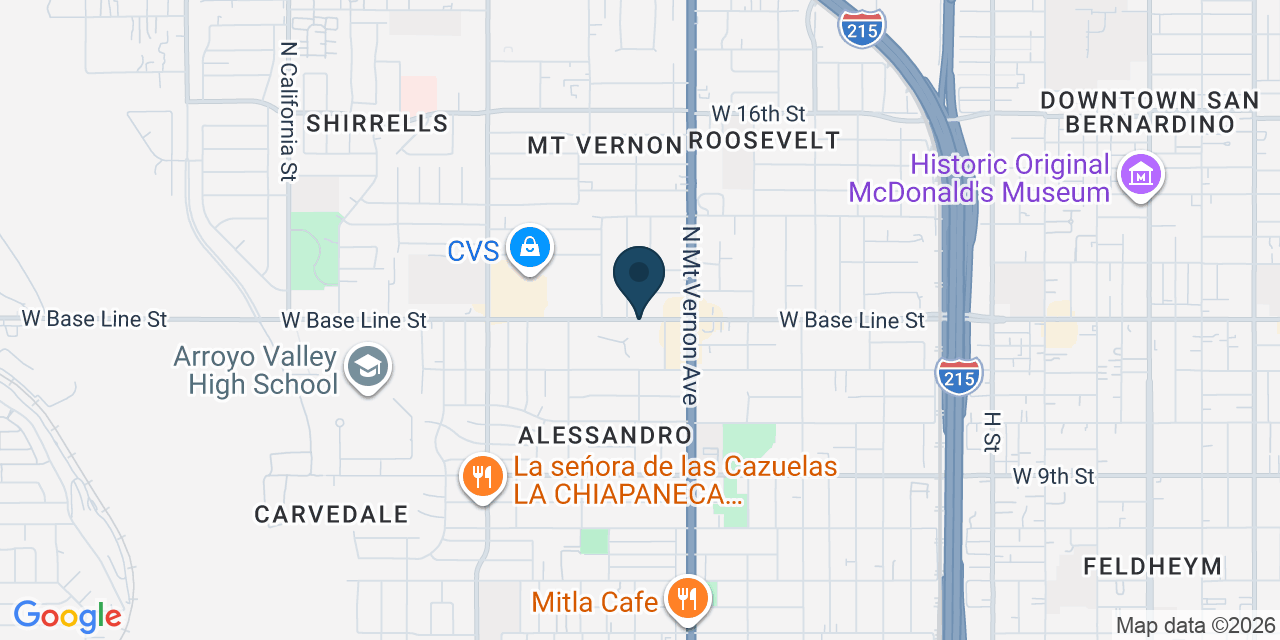 Map showing San Bernardino, San Bernardino County, CA